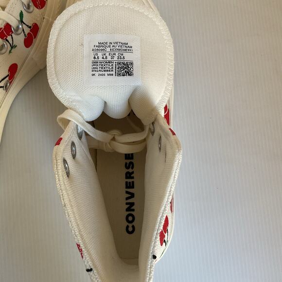 Converse Cherry Print Sneakers All Star Lift Platform Women’s 6.5 (37 EU) Trendy - Picture 7 of 11